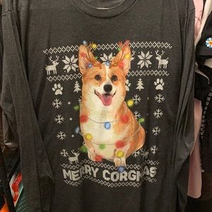 Merry Corgmas Long Sleeve Ugly Sweater Style shirt